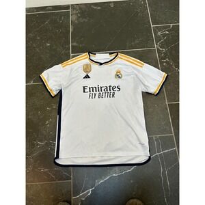 Adidas Real Madrid 2023-24 Home Jersey Bellingham 5 White Gold Mens XL HI3881